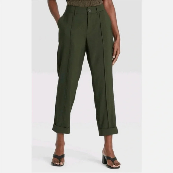 A New Day Pants - A New Day Pants Womens Green Cuffed Ankle Pants. 6